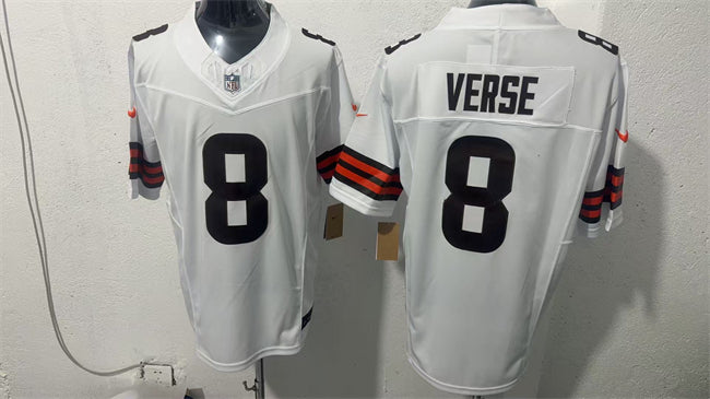 Mens Cleveland Browns #8 Jared Verse White 2026 Vapor Limited Stitched Football Jersey