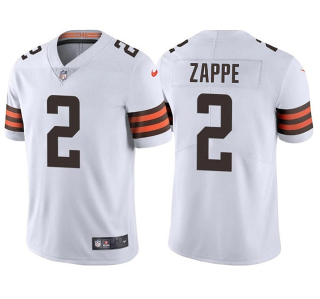 Mens Cleveland Browns #2 Bailey Zappe White Vapor Limited Stitched Football Jersey