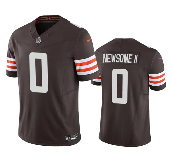 Mens Cleveland Browns #0 Greg Newsome II Brown 2023 FUSE Vapor Untouchable Limited Stitched Jersey