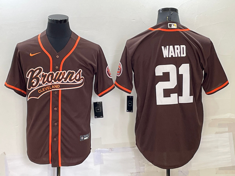 Mens Cleveland Browns #21 Denzel Ward Brown Stitched Jersey