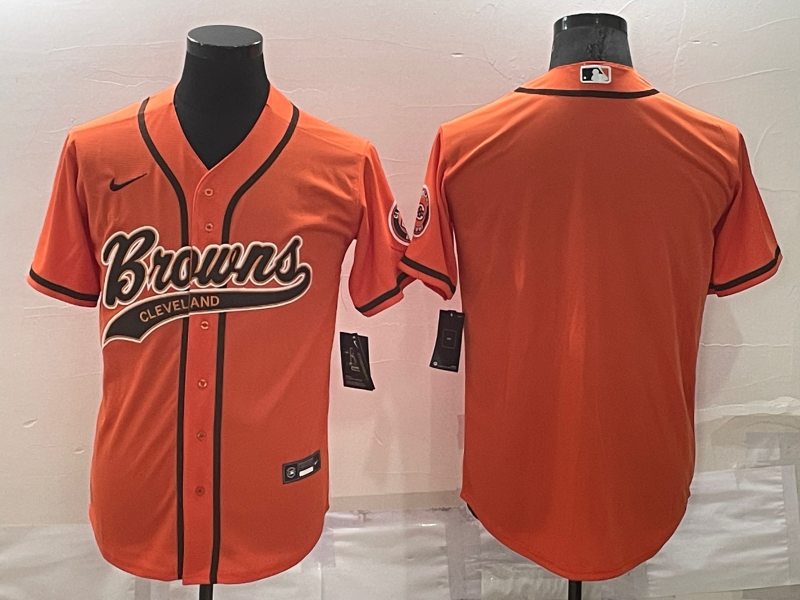 Mens Cleveland Browns Blank Orange Stitched Jersey