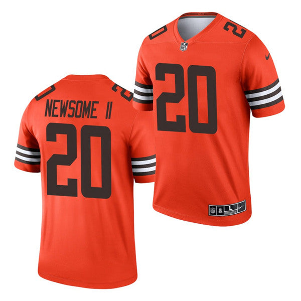Mens Cleveland Browns #20 Greg Newsome II Orange Inverted Legend Stitched Football Jersey