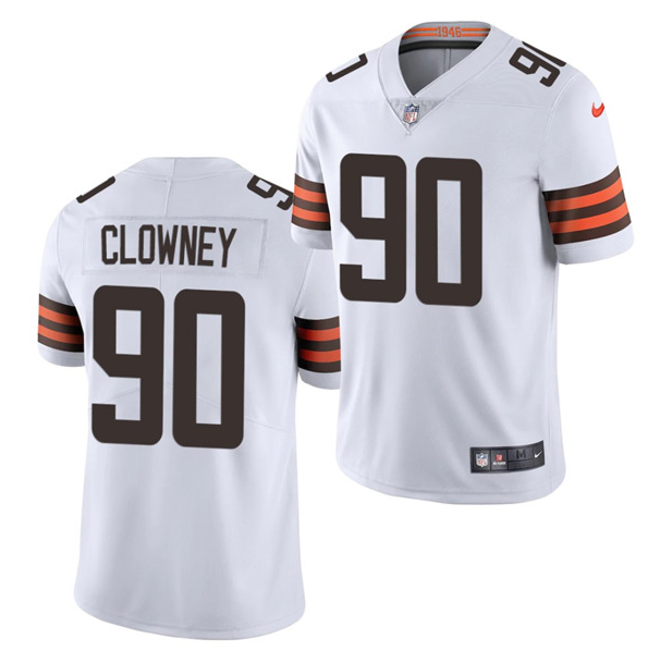 Mens Cleveland Browns #90 Jadeveon Clowney 2021 White Vapor Untouchable Limited Stitched NFL Jersey