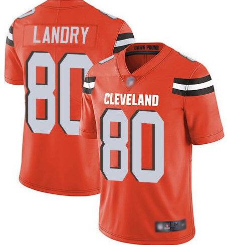 Mens Cleveland Browns #80 Jarvis Landry Orange Vapor Untouchable Limited Stitched Jersey