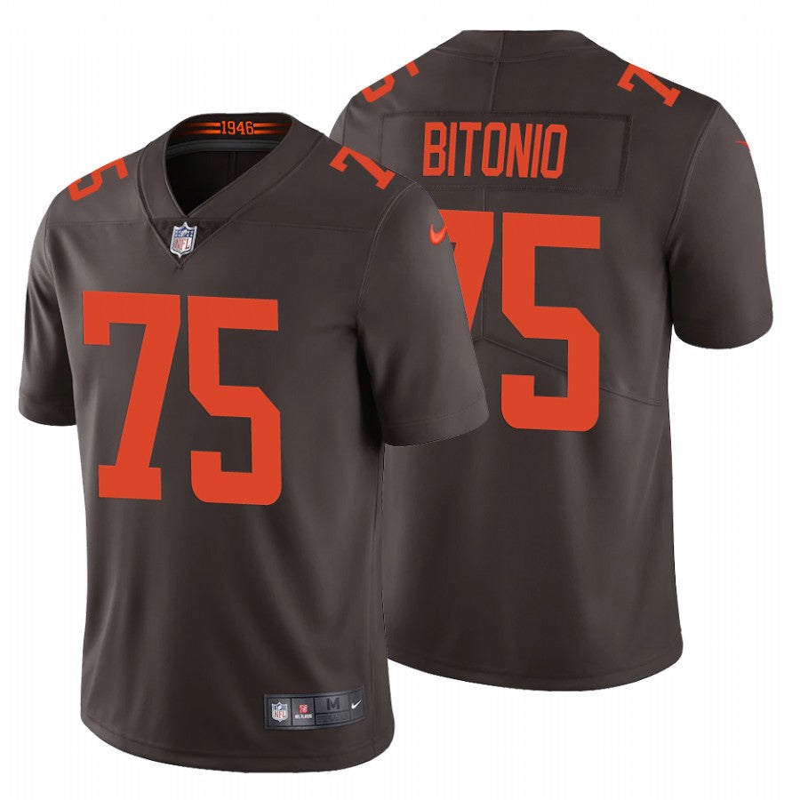 Mens Cleveland Browns #75 Joel Bitonio New Brown Vapor Untouchable Limited Stitched Jersey