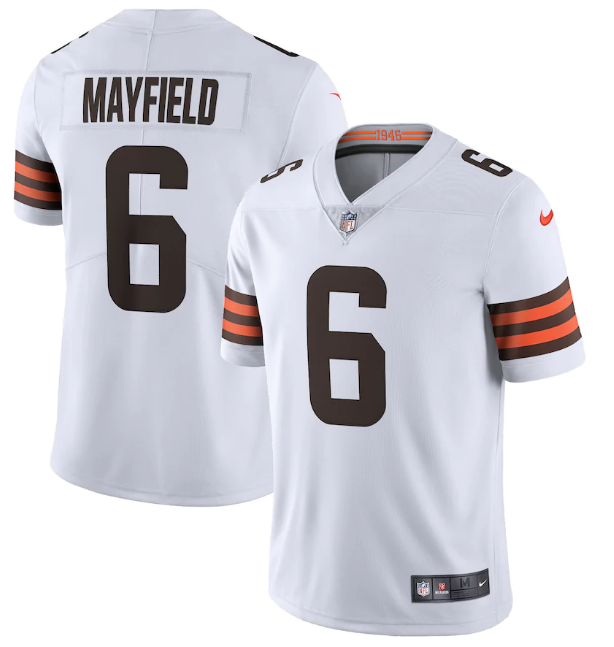 Mens Cleveland Browns #6 Baker Mayfield New White Vapor Untouchable Limited NFL Stitched Jersey