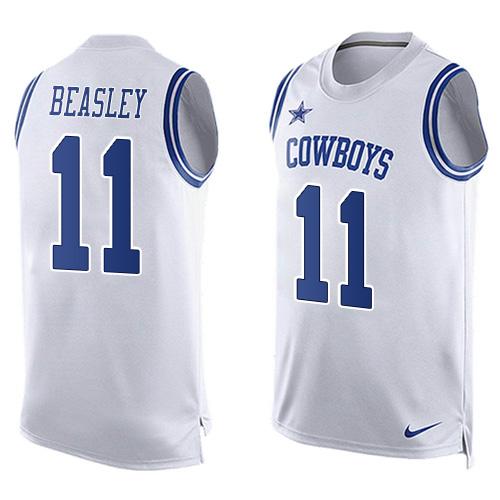 Nike Cowboys #11 Cole Beasley White Mens Stitched NFL Limited Tank Top Jersey