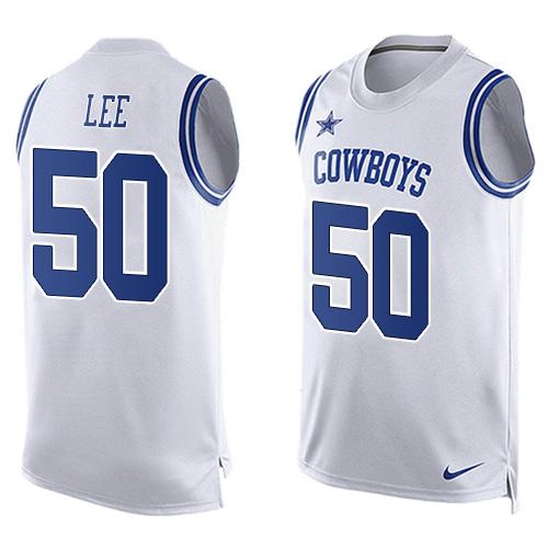 Nike Cowboys #50 Sean Lee White Mens Stitched NFL Limited Tank Top Jersey