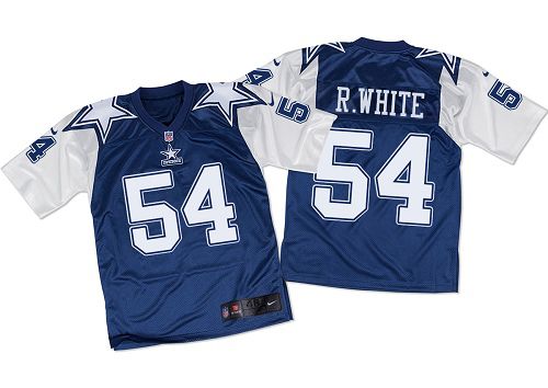 Nike Cowboys #54 Randy White Navy Blue/White Throwback Mens Stitched NFL Elite Jersey