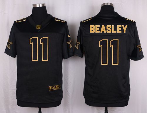 Nike Cowboys #11 Cole Beasley Black Mens Stitched NFL Elite Pro Line Gold Collection Jersey