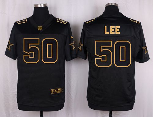 Nike Cowboys #50 Sean Lee Black Mens Stitched NFL Elite Pro Line Gold Collection Jersey