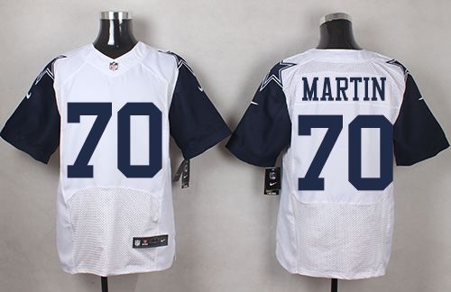 Nike Cowboys #70 Zack Martin White Mens Stitched NFL Elite Rush Jersey