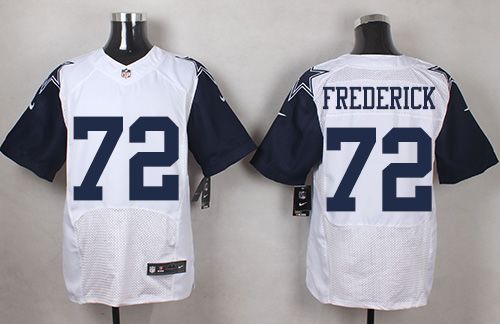 Nike Cowboys #72 Travis Frederick White Mens Stitched NFL Elite Rush Jersey