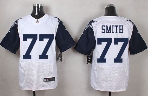 Nike Cowboys #77 Tyron Smith White Mens Stitched NFL Elite Rush Jersey