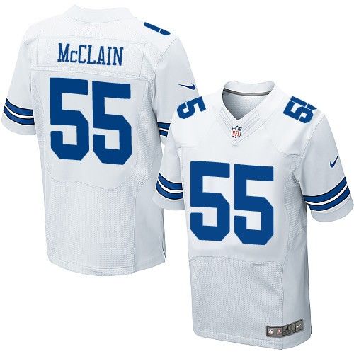 Nike Cowboys #55 Rolando McClain White Mens Stitched NFL Elite Jersey