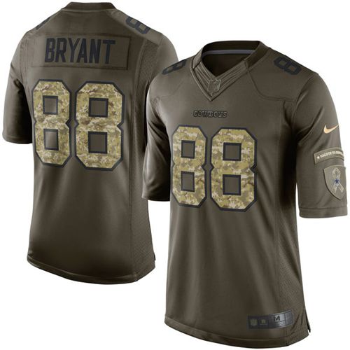 Nike Cowboys #88 Dez Bryant Green Mens Stitched NFL Limited Salute To Service Jersey