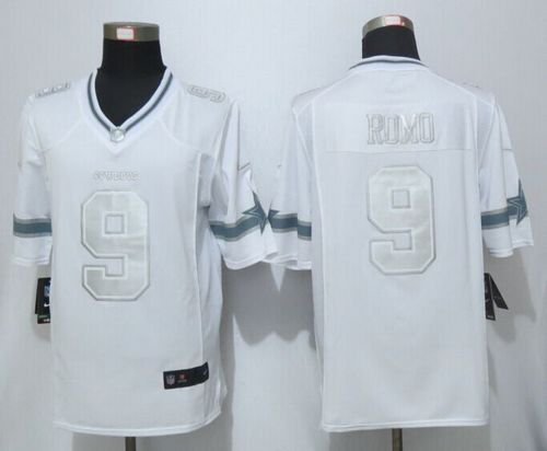 Nike Cowboys #9 Tony Romo White Mens Stitched NFL Limited Platinum Jersey