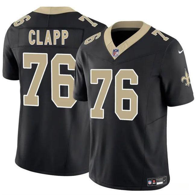 Mens New Orleans Saints #76 Will Clapp Black FUSE Vapor Limited Stitched Football Jersey