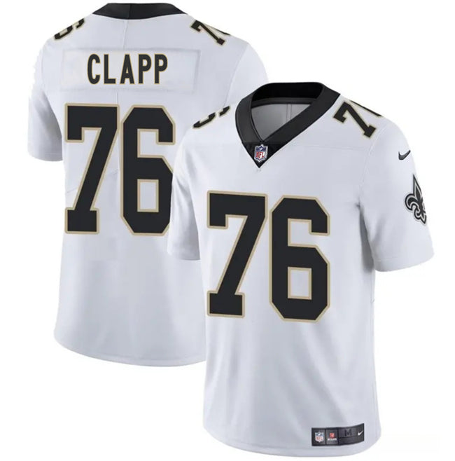 Mens New Orleans Saints #76 Will Clapp White 2025 Vapor Limited Stitched Football Jersey