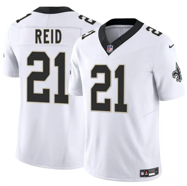 Mens New Orleans Saints #21 Justin Reid White 2025 FUSE Vapor Limited Stitched Football Jersey