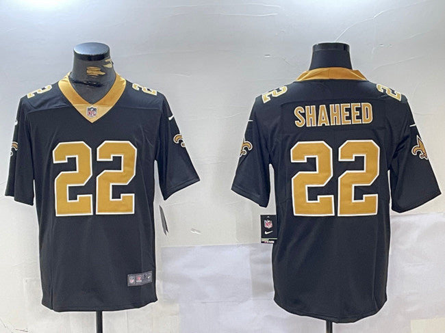 Mens New Orleans Saints #22 Rashid Shaheed Black Vapor Limited Stitched Football Jersey