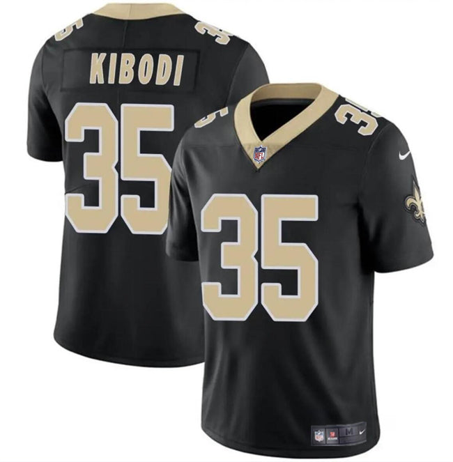 Mens New Orleans Saints #35 Jacob Kibodi Black Vapor Limited Stitched Football Jersey