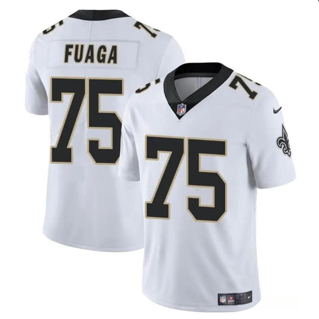 Mens New Orleans Saints #75 Taliese Fuaga White 2024 Draft Vapor Limited Stitched Football Jersey