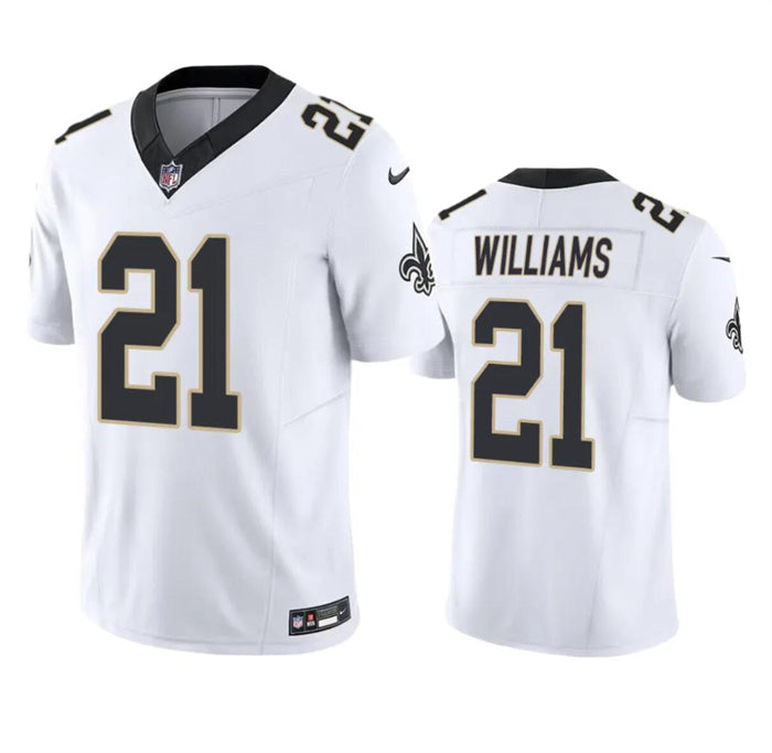 Mens New Orleans Saints #21 Jamaal Williams White 2023 FUSE Vapor Untouchable Limited Stitched Jersey
