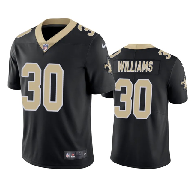Mens New Orleans Saints #30 Jamaal Williams Black Vapor Untouchable Stitched Football Jersey