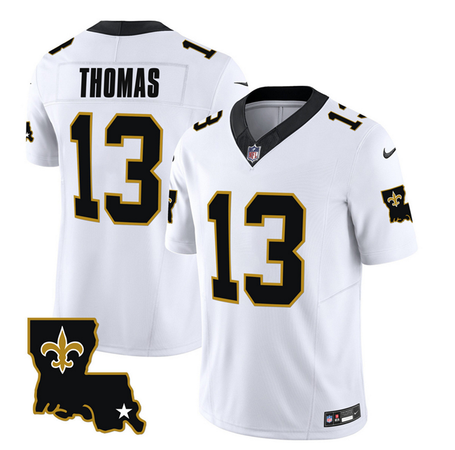 Mens New Orleans Saints #13 Michael Thomas White 2023 FUSE 1987 Legacy Vapor Stitched Jersey