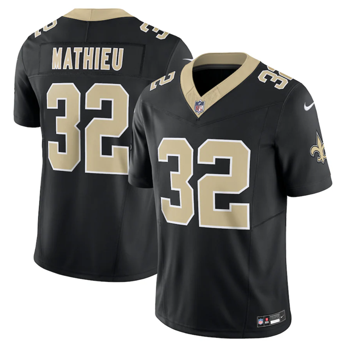 Mens New Orleans Saints #32 Tyrann Mathieu Black 2023 FUSE Vapor Untouchable Limited Stitched Jersey