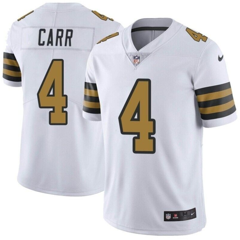 Mens New Orleans Saints #4 Derek Carr White Color Rush Limited Stitched Jersey
