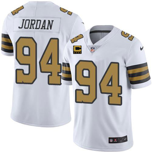 Mens New Orleans Saints #94 Cameron Jordan 2022 White With 4-star C Patch Color Rush Stitched Jersey