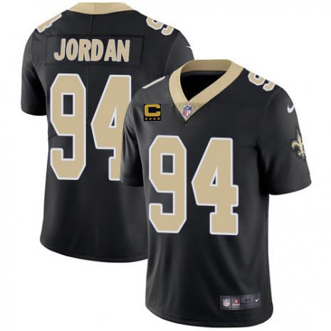 Mens New Orleans Saints #94 Cameron Jordan 2022 Black With 4-star C Patch Stitched Jersey