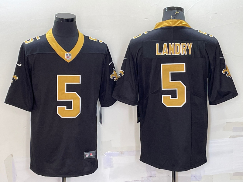 Mens New Orleans Saints #5 Jarvis Landry Black Vapor Limited Stitched Jersey