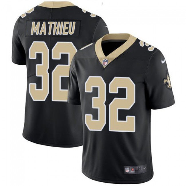 Mens New Orleans Saints #32 Tyrann Mathieu Black Vapor Limited Stitched Jersey
