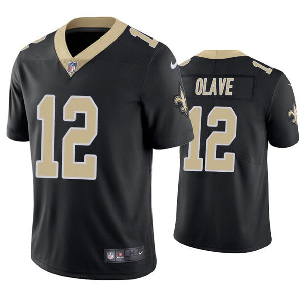 Mens New Orleans Saints #12 Chris Olave Black Vapor Limited Stitched Jersey