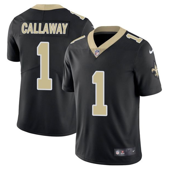 Mens New Orleans Saints #1 Marquez Callaway 2021 Black Vapor Untouchable Limited Stitched Jersey