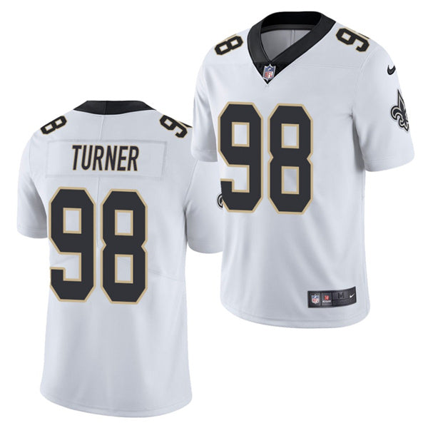 Mens New Orleans Saints Saints #98 Payton Turner 2021 White NFL Draft Vapor Untouchable Limited Stitched Jersey