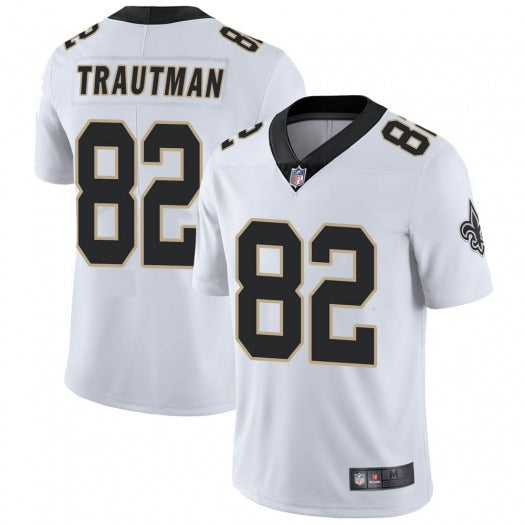 Mens New Orleans Saints #82 Adam Trautman White Vapor Untouchable Limited Stitched Jersey