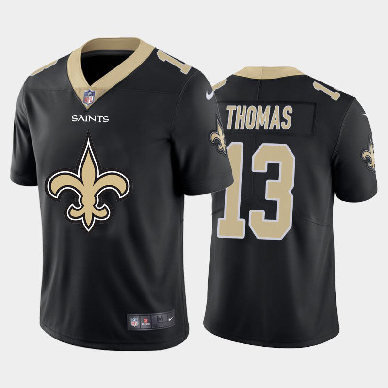 Mens New Orleans Saints #13 Michael Thomas Black 2020 Team Big Logo Limited Stitched Jersey