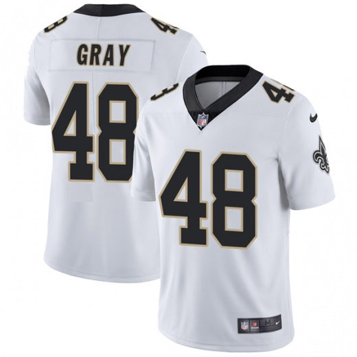 Mens New Orleans Saints #48 JT Gray White Vapor Untouchable Limited Stitched NFL Jersey