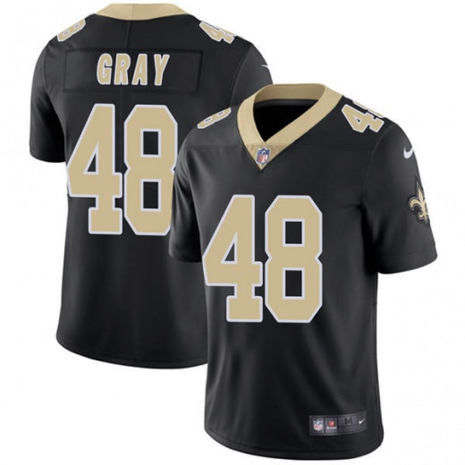 Mens New Orleans Saints #48 JT Gray Black Vapor Untouchable Limited Stitched NFL Jersey