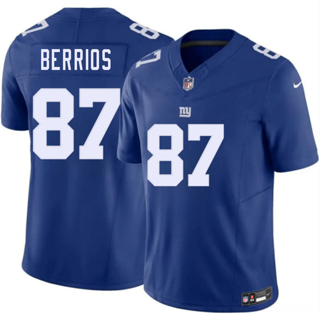 Mens New York Giants #87 Braxton Berrios Blue 2026 FUSE Vapor Untouchable Limited Stitched Jersey