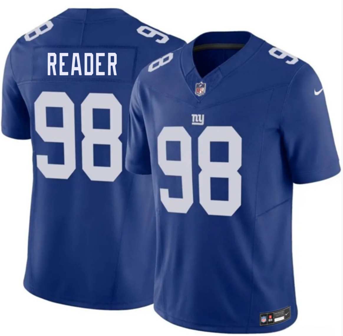 Mens New York Giants #98 DJ Reader Blue 2026 FUSE Vapor Untouchable Limited Stitched Jersey
