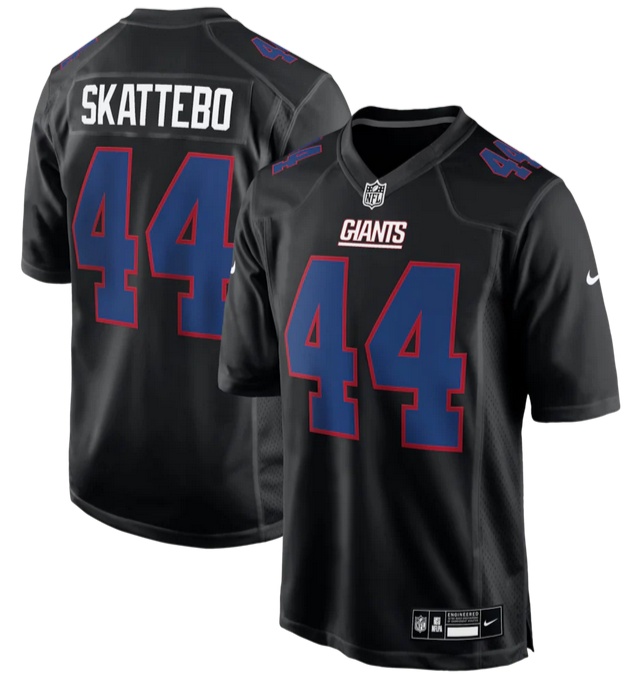 Mens New York Giants #44 Cam Skattebo Black Fashion Stitched Game Jersey