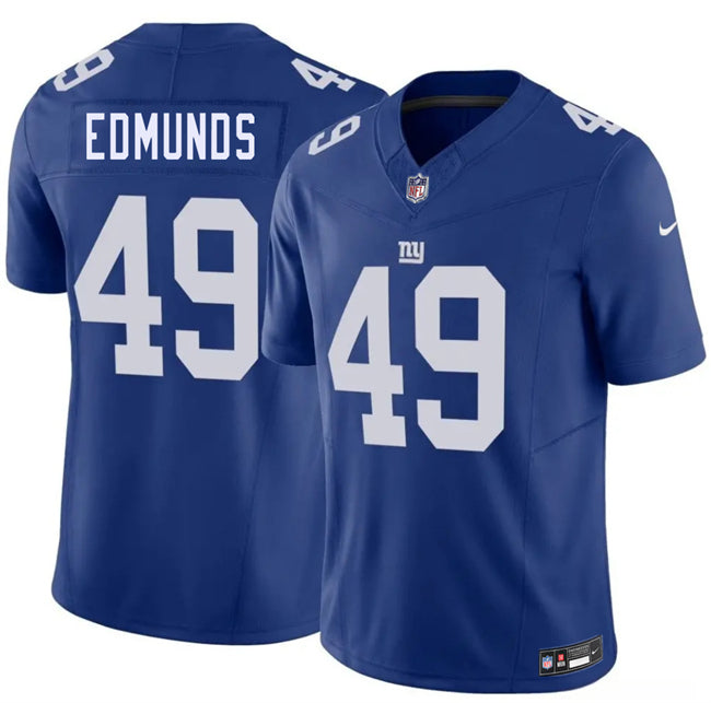 Mens New York Giants #49 Tremaine Edmunds Blue 2026 FUSE Vapor Untouchable Limited Stitched Jersey