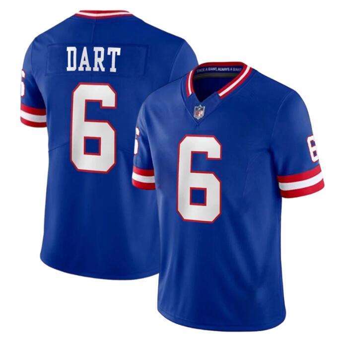 New York Giants #6 Jaxson Dart Blue 2025 Draft FUSE Classic Vapor Untouchable Limited Stitched Jersey