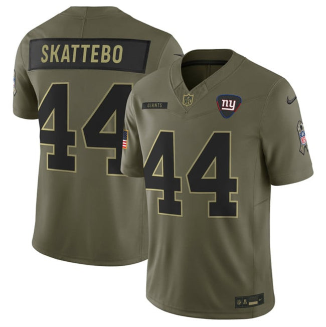 Mens New York Giants #44 Cam Skattebo Olive 2025 FUSE Salute to Service Limited Stitched Football Jersey