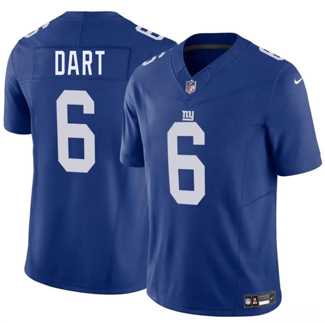Mens New York Giants #6 Jaxson Dart Blue 2025 Draft FUSE Vapor Untouchable Limited Stitched Jersey
